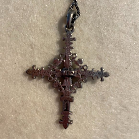Silver tone and red stone cross JBK replica - Picture 3 of 3